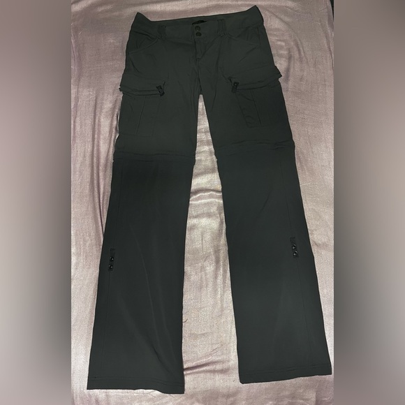 Prana Pants - Women’s Lightweight Straight Leg Outdoors Zip Off Legs Hiking Gray - Picture 1 of 12